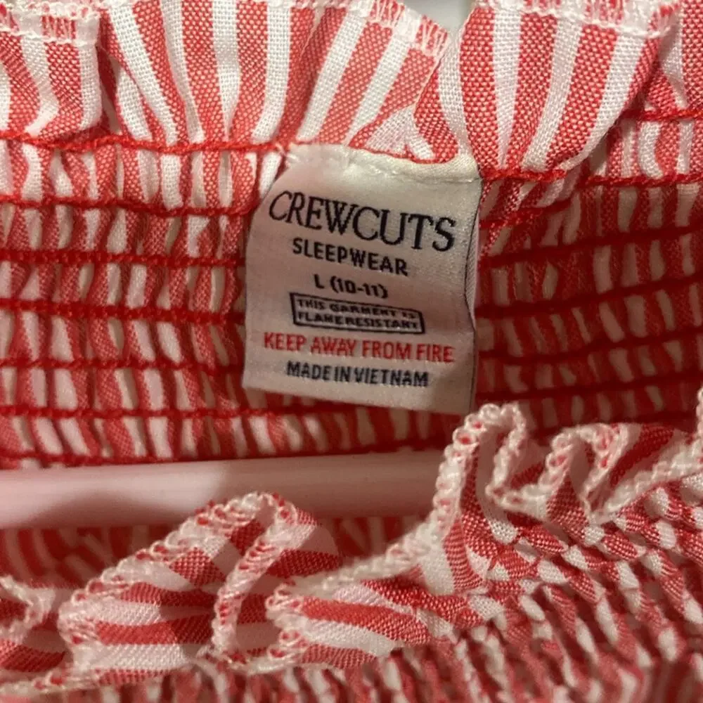 Crewcuts Girls' Candy Apple stripe smocked nightgown